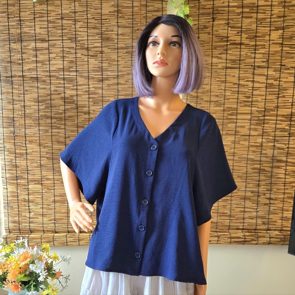 NWT Oversized Gauzey Button-Up Women's Top